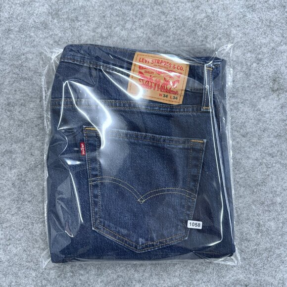Levi's 505 Jeans Men's 34x34 Regular Fit Straight Leg Blue Denim Stonewash NEW - Picture 15 of 15